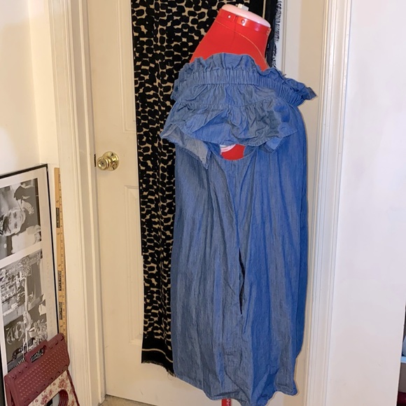 Anthropologie Corey Lynn Calter Denim Off-The-Shoulder Dress - Picture 3 of 7
